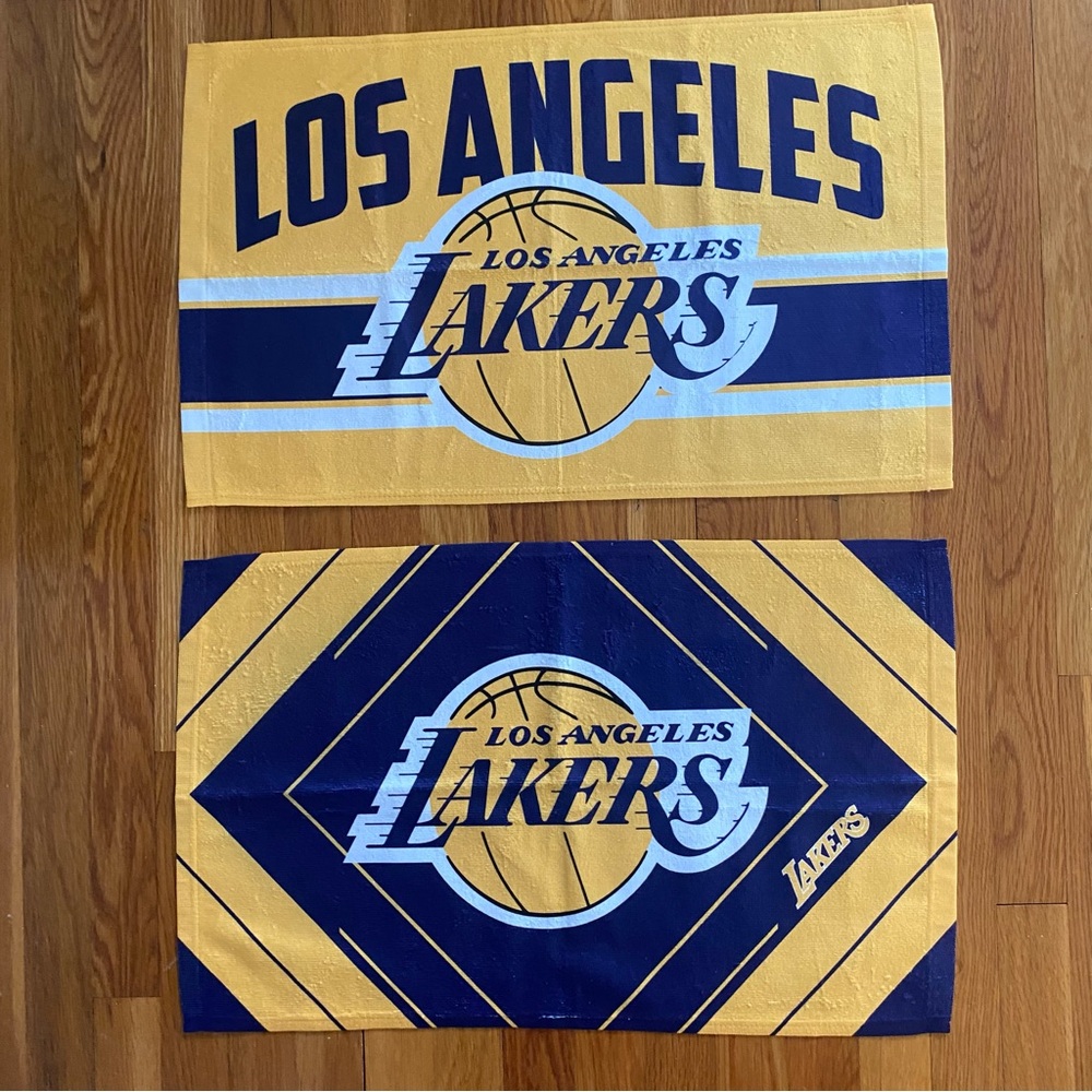 Los Angeles Lakers Rally Towel New SET of 2 Rally Golf Tailgate Bench Yellow